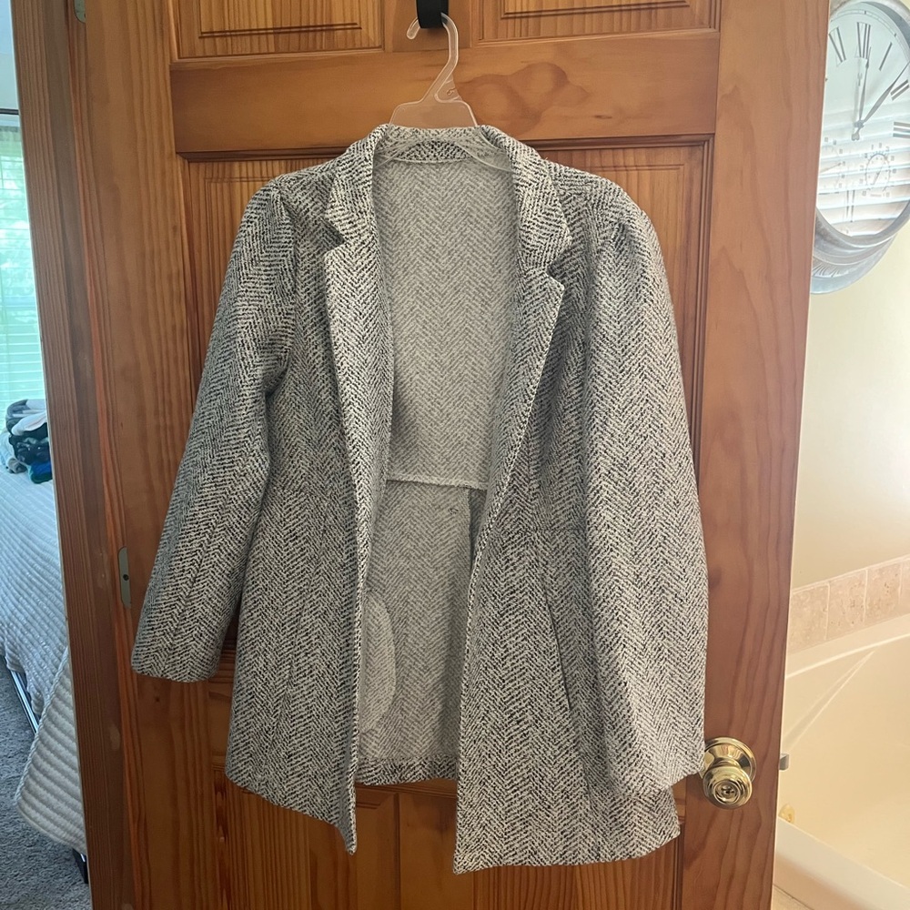 Women's Gray Herringbone Coat